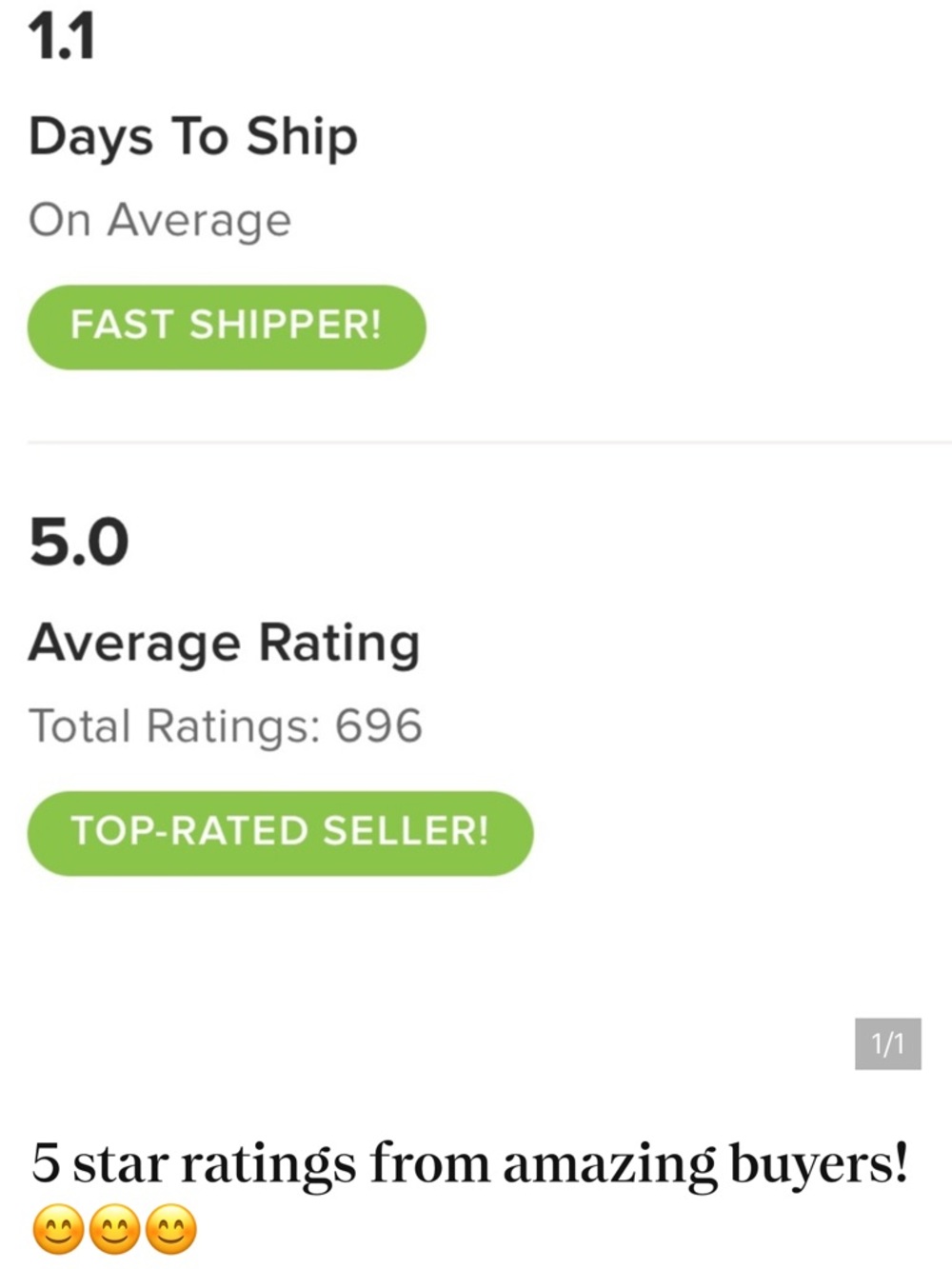 5 star ratings from amazing buyers!😊😊😊